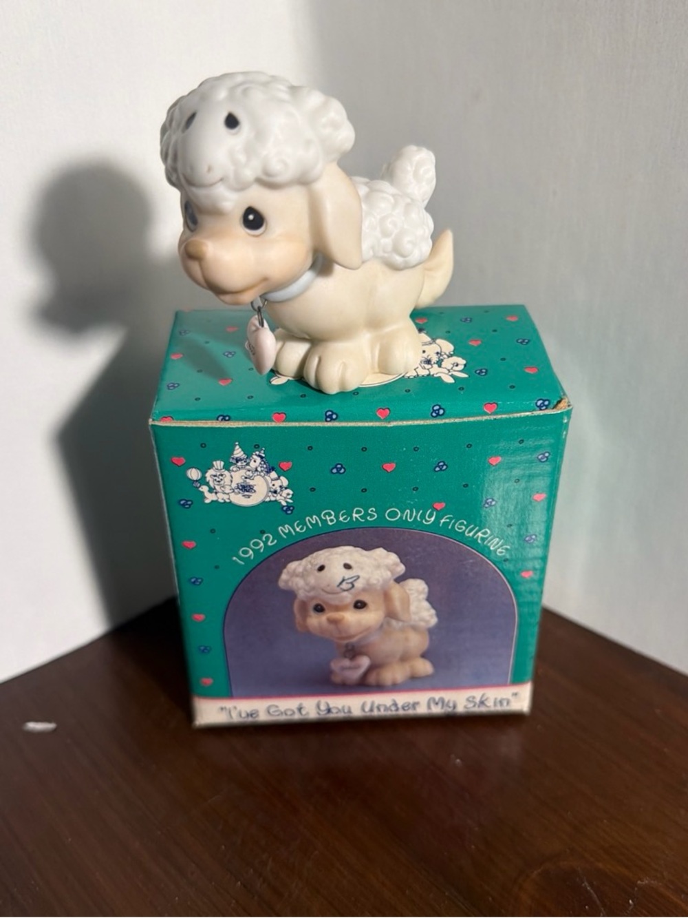 Precious Moments Cream and White Poodle Figurine